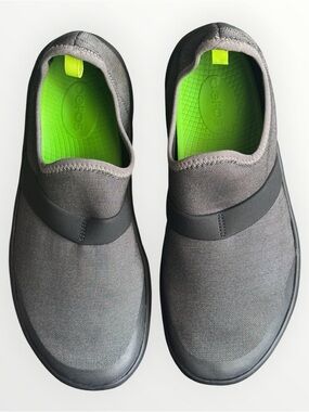 OOFOS OOmg Low Recovery Shoes Size 8 Womens EU 39 Slip On Comfort Black Grey